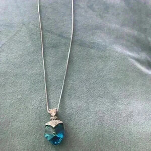 🎉Silver chain with turquoise heart stone